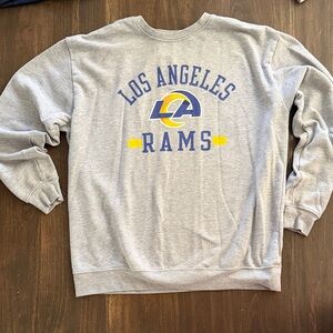 Junk Food Clothing Los Angeles Rams Gray Crewneck Sweater